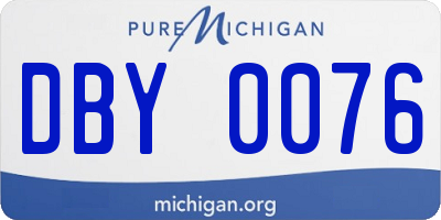 MI license plate DBY0076
