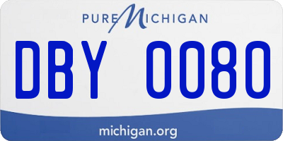 MI license plate DBY0080