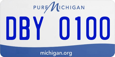 MI license plate DBY0100