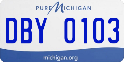 MI license plate DBY0103