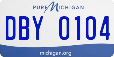 MI license plate DBY0104