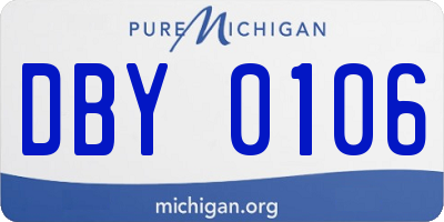 MI license plate DBY0106