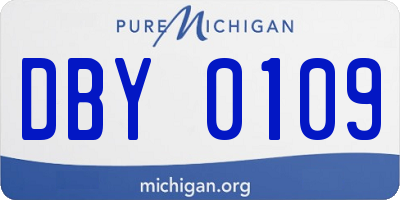 MI license plate DBY0109
