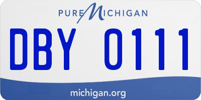 MI license plate DBY0111
