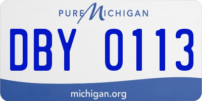 MI license plate DBY0113