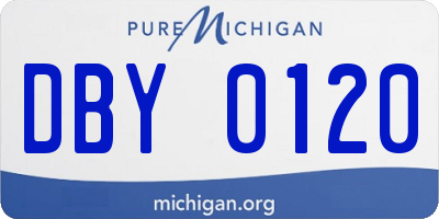 MI license plate DBY0120