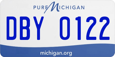 MI license plate DBY0122