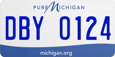 MI license plate DBY0124