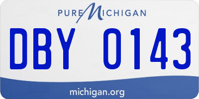MI license plate DBY0143