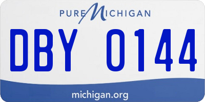 MI license plate DBY0144