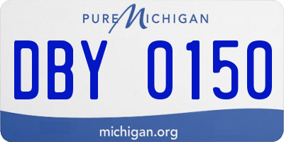 MI license plate DBY0150