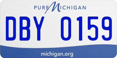 MI license plate DBY0159