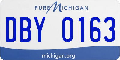 MI license plate DBY0163