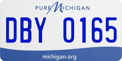 MI license plate DBY0165