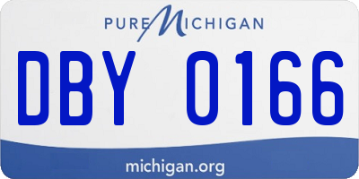 MI license plate DBY0166
