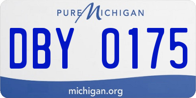 MI license plate DBY0175
