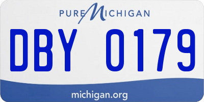 MI license plate DBY0179