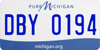 MI license plate DBY0194