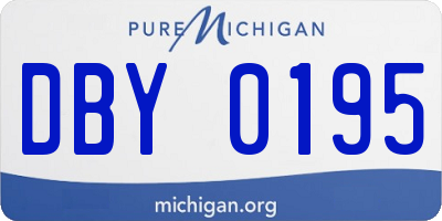 MI license plate DBY0195