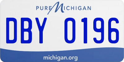 MI license plate DBY0196