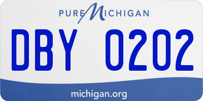 MI license plate DBY0202