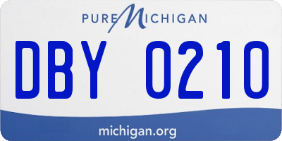 MI license plate DBY0210
