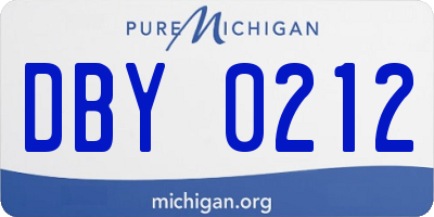 MI license plate DBY0212