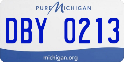 MI license plate DBY0213