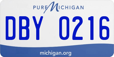 MI license plate DBY0216