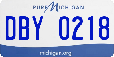 MI license plate DBY0218