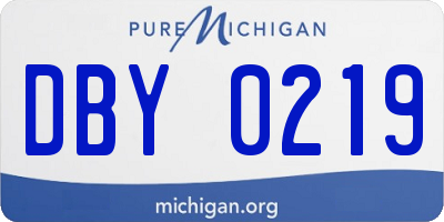 MI license plate DBY0219
