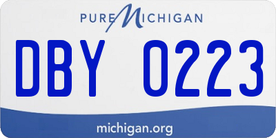 MI license plate DBY0223