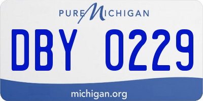 MI license plate DBY0229
