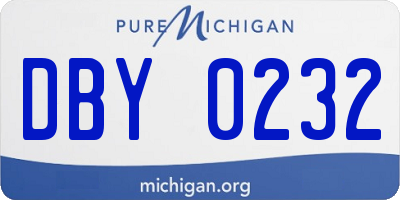 MI license plate DBY0232