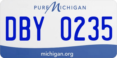 MI license plate DBY0235