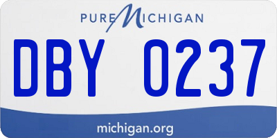 MI license plate DBY0237