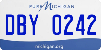 MI license plate DBY0242