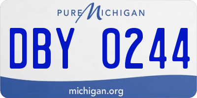 MI license plate DBY0244