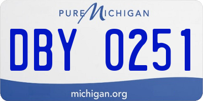 MI license plate DBY0251