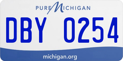 MI license plate DBY0254
