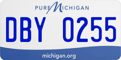 MI license plate DBY0255
