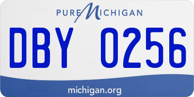 MI license plate DBY0256