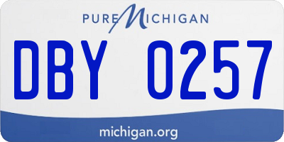 MI license plate DBY0257