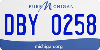 MI license plate DBY0258