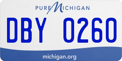 MI license plate DBY0260