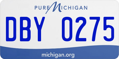 MI license plate DBY0275