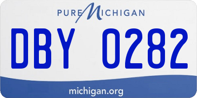 MI license plate DBY0282