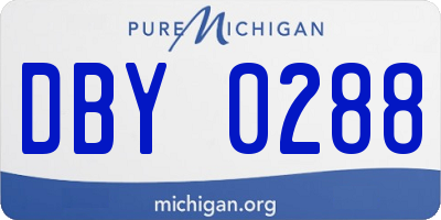 MI license plate DBY0288