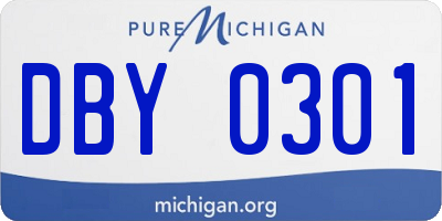 MI license plate DBY0301