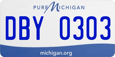 MI license plate DBY0303